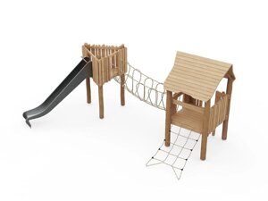 Игровой комплекс с горкой для детской площадки City Eco №5