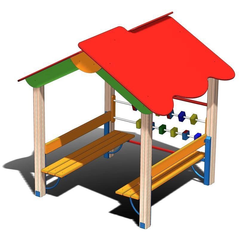 Игровой  Домик ДС-6 уличный для детской площадки, дерево, металл - интернет магазин