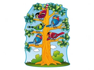 Настенное панно "Дерево с птичками"