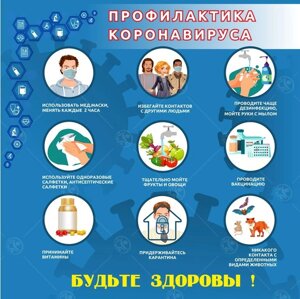 Стенд "Профилактика коронавируса" 0,7*0,7м