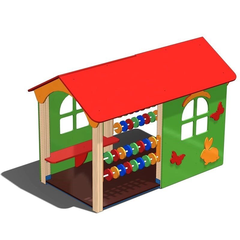 Домик со скамейками и счетами для детской игровой площадки ДМ-4, дерево - акции