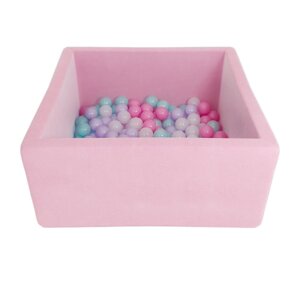 Сухой бассейнl Airpool Box с шариками 150 шт, голубой, розовый