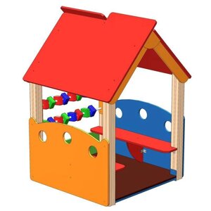 Домик со скамейками и счетами для детской игровой площадки ДМ-1, дерево
