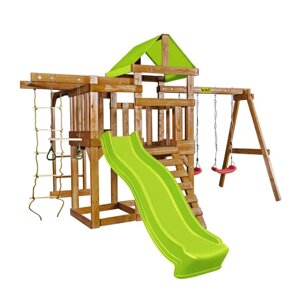 Деревянная детская площадка Babygarden Play 8, габариты 3,9 х 4,2 м, с балконом, турником, рукоходом