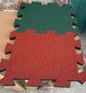 Плитка резиновая Eco-SOTA форма мат с пазлами, 50x50 см, толщина 20 мм, на грунт или отсев