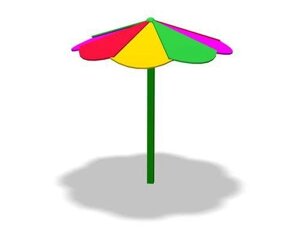 Зонтик солнцезащитный для детской спортивно-игровой площадки, дерево, металл