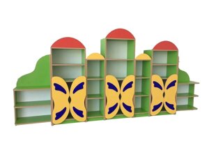 Стеллаж полуоткрытый для книг, игрушек, наглядных пособий Бабочка