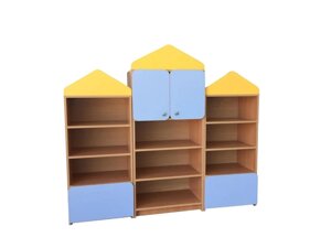 Стеллаж полуоткрытый для книг, игрушек, наглядных пособий в дошкольные и учебные заведения Мурзилка