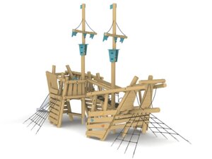 Игровой комплекс с горкой для детской площадки City Eco №64