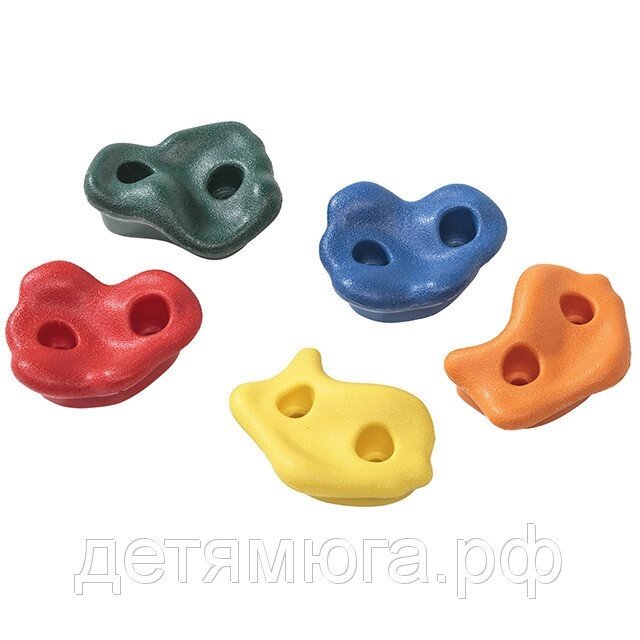 Пластмассовые камни для восхождения цветные, крепеж в комплекте от компании ДетямЮга - фото 1