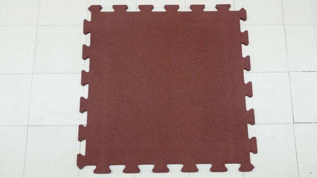 Плитка резиновая Eco-So форма "мат с пазлами", 1*1 метр, 15 мм от компании ДетямЮга - фото 1