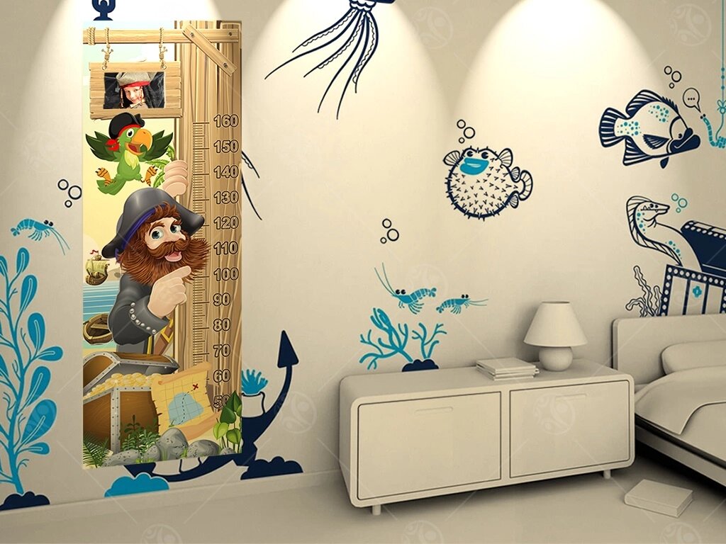Ростомер Пират для детской комнаты, игрового центра, ПВХ 3 мм от компании ДетямЮга - фото 1
