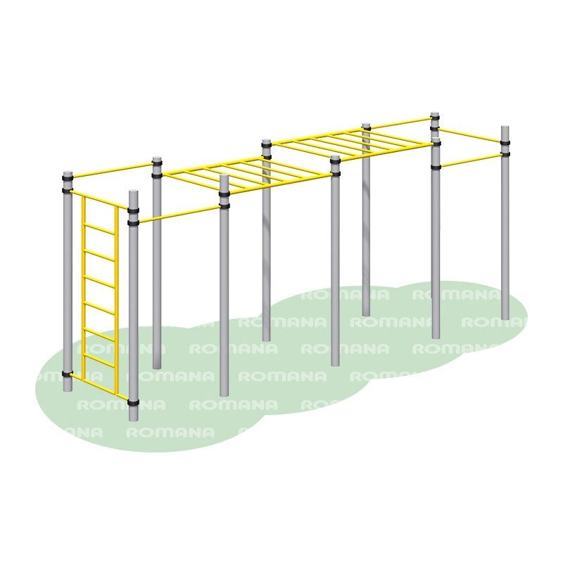 Рукоход разноуровневый с турниками от компании ДетямЮга - фото 1