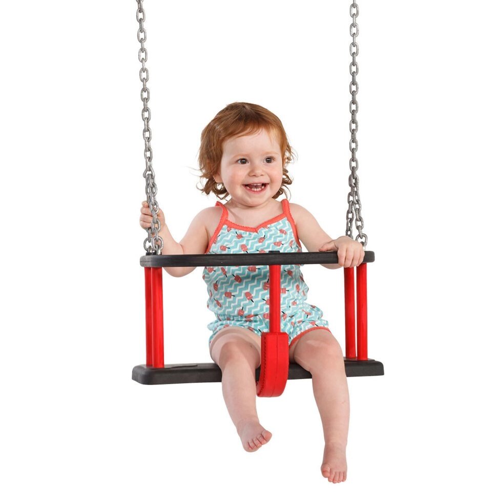 Сиденье для малышей на цепях, резина TPE, усиленное аллюм. профилем, подходит для любых качелелей от компании ДетямЮга - фото 1
