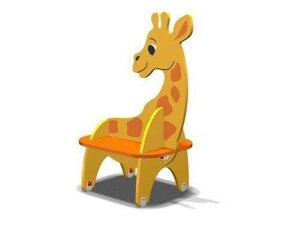 Скамейка для детской игровой площадки Жираф, дерево, металл