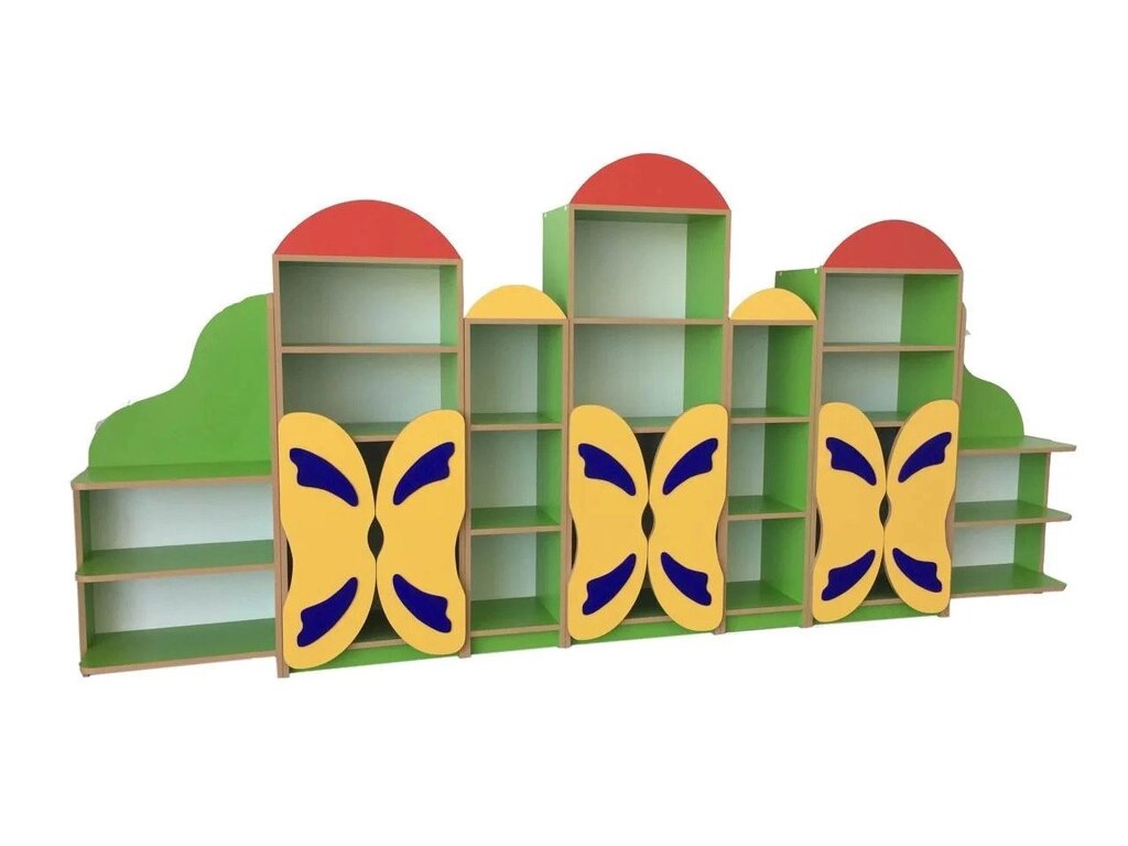 Стеллаж полуоткрытый для книг, игрушек, наглядных пособий Бабочка от компании ДетямЮга - фото 1