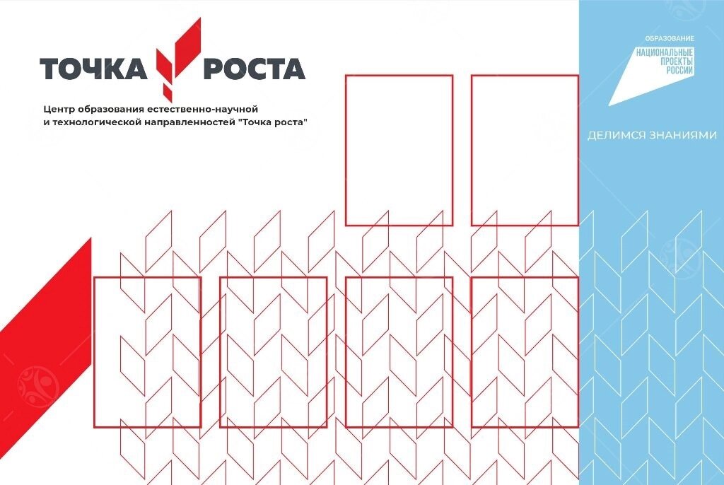 Стенд Точка Роста "Делимся знаниями" 1,5*1м, А4-6шт от компании ДетямЮга - фото 1