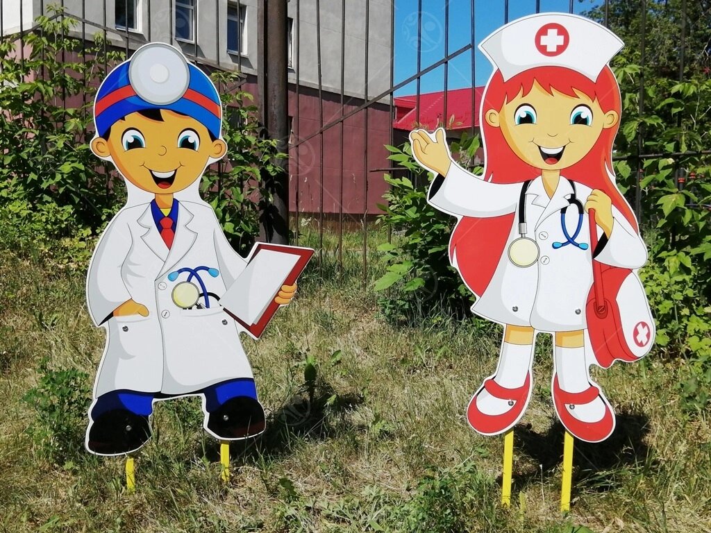 Уличная фигура "Дети-врачи" от компании ДетямЮга - фото 1