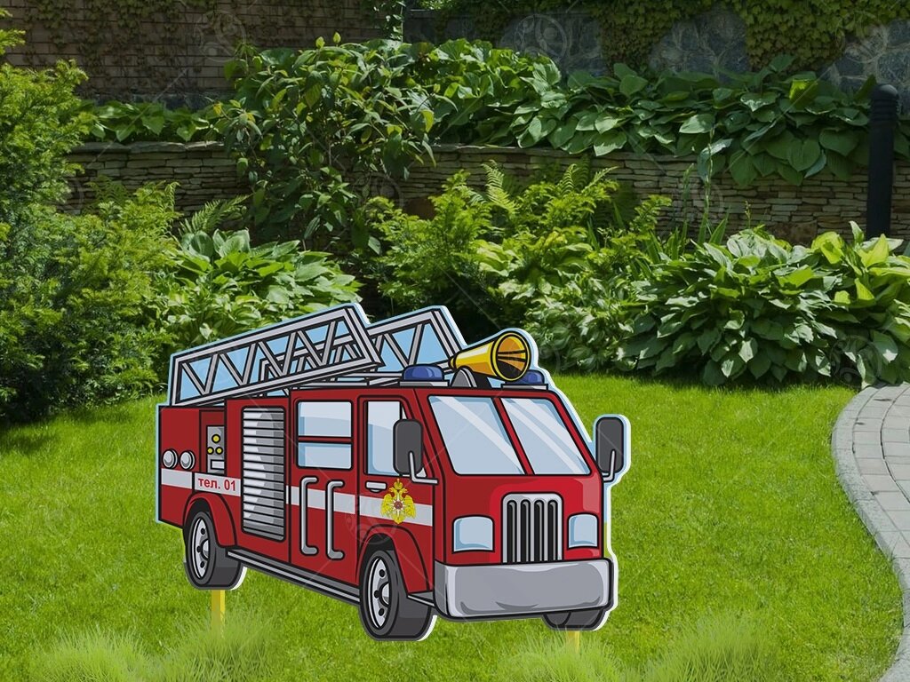 Уличная фигура "Пожарная машина" от компании ДетямЮга - фото 1