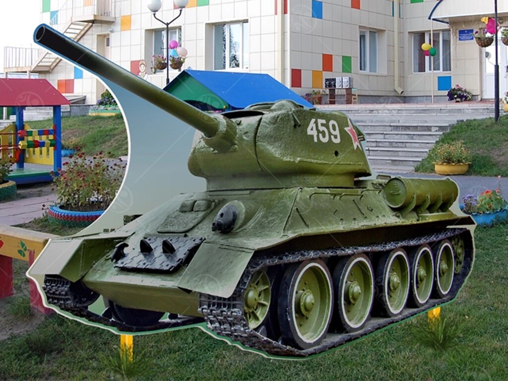 Уличная фигура "Танк Т-34" от компании ДетямЮга - фото 1