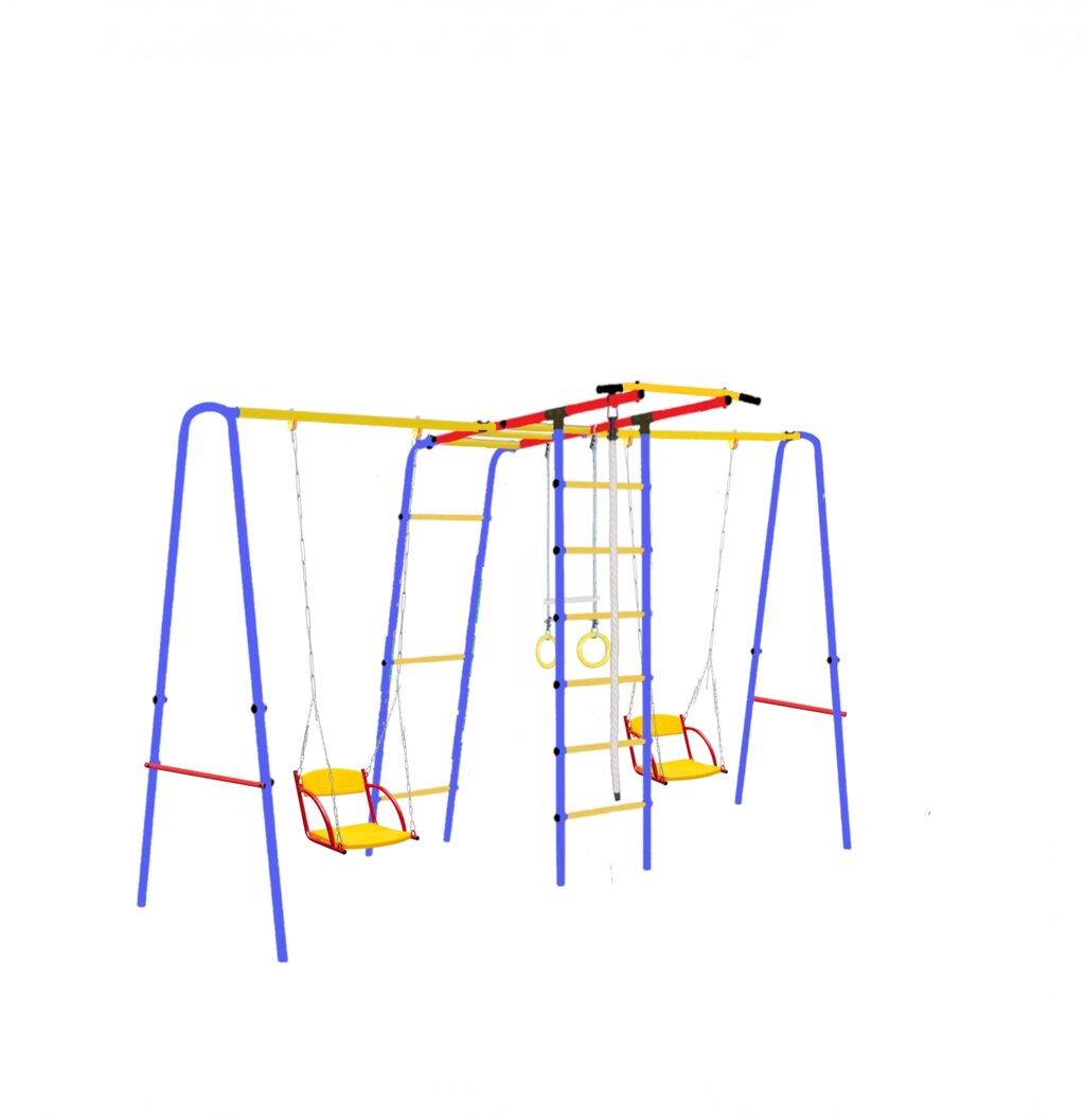 Уличный комплекс Атлет Компакт Дуэт, качели на цепях, 3,1 * 2,1 м от компании ДетямЮга - фото 1