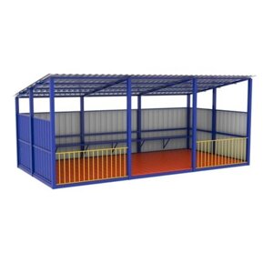 Веранда 5 со скамейками полузакрытая с верхним проветриванием для детской игровой площадки, металл, профнастил