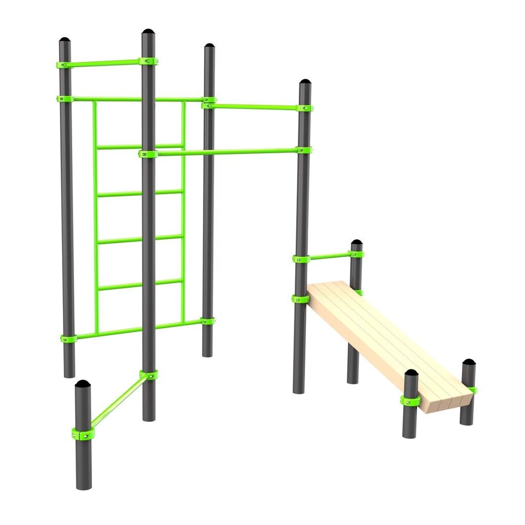 W222 Воркаут (3 турника, шведская стенка, наклонная скамья, перекладина для отжиманий) Zavodsporta от компании ДетямЮга - фото 1