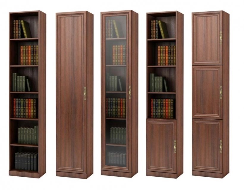 Библиотека Карлос 1-ств шкафы от компании Мебельный магазин ГОССА - фото 1