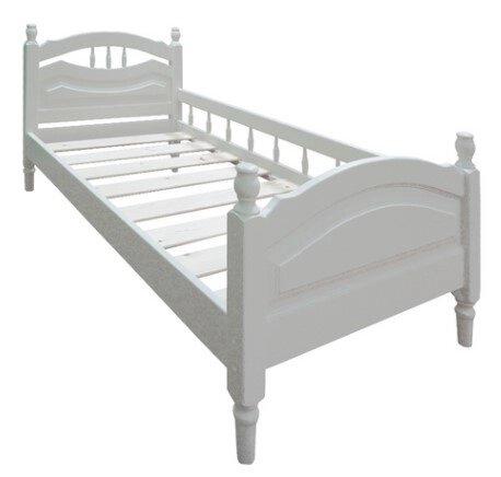 Детская кровать Исида с бортиком, 80х190 Белый, без шишечек на спинках от компании Мебельный магазин ГОССА - фото 1