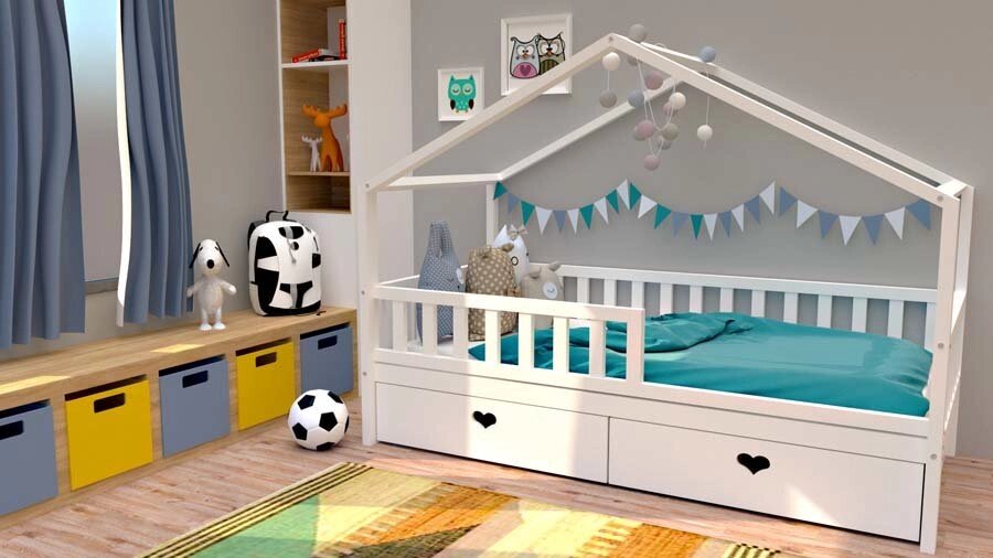 Детская кроватка домик БК-02 от компании Мебельный магазин ГОССА - фото 1