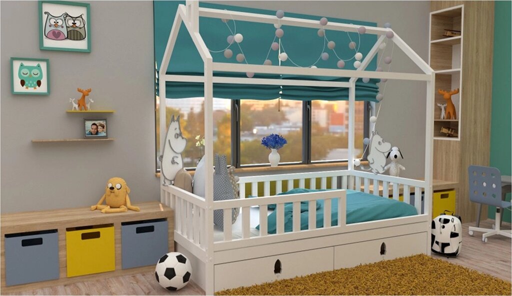 Детская кроватка домик БК-06 от компании Мебельный магазин ГОССА - фото 1