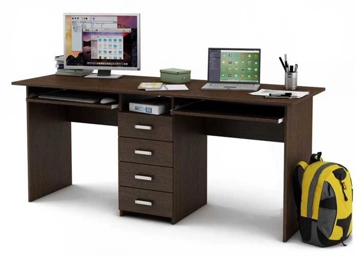 Компьютерный стол для двоих Лайт - 11К от компании Мебельный магазин ГОССА - фото 1