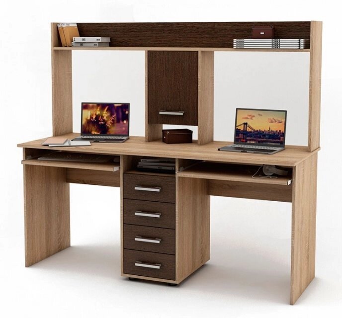 Компьютерный стол для двоих Остин-16 от компании Мебельный магазин ГОССА - фото 1