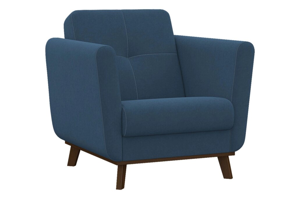 Кресло мягкое Лео, синий от компании Мебельный магазин ГОССА - фото 1