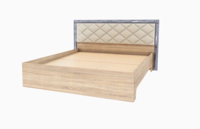 Кровать 1,6 без матраса Мадлен, Дуб шале серебро от компании Мебельный магазин ГОССА - фото 1