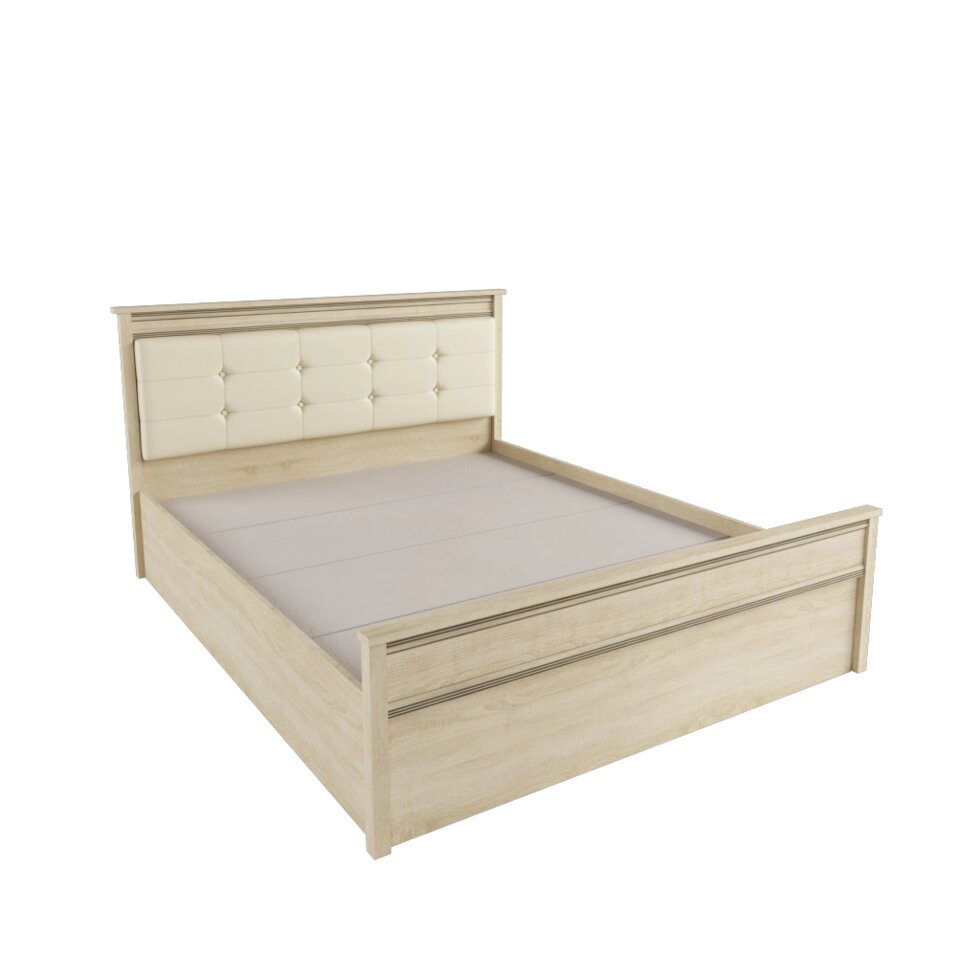 Кровать 1,6 м ЛКР-1 (1,6) с настилом, Ливорно, Дуб сонома от компании Мебельный магазин ГОССА - фото 1