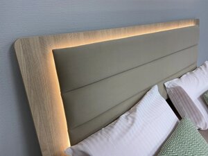 Кровать 160 см Беатрис 1.2 с подсветкой, с подъемным механизмом, без матраса