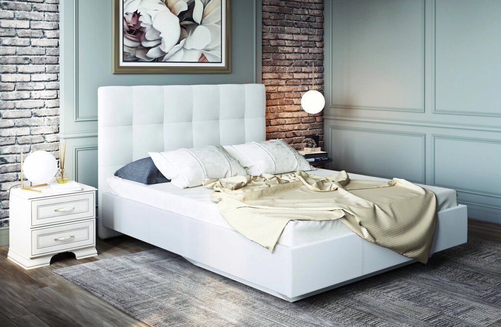 Кровать 1800 с Подъемным механизмом Сонум (Найс Вайт) от компании Мебельный магазин ГОССА - фото 1