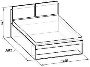 Кровать 3 Hyper 140*200 с подъемным механизмом (Венге монохром)