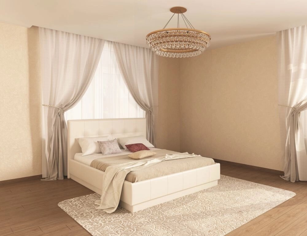 Кровать Амалия с латами, без матраса 180х200 Лайт Беж от компании Мебельный магазин ГОССА - фото 1