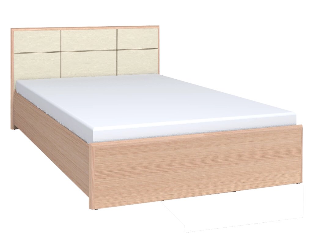 Кровать Амели Люкс 301 (1400) без основания, без матраса, дуб отбеленый от компании Мебельный магазин ГОССА - фото 1