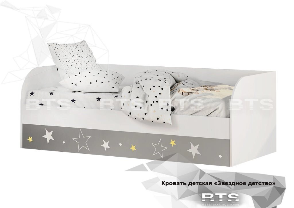 Кровать детская Трио (с подъёмным механизмом) КРП-01, Звездное детство от компании Мебельный магазин ГОССА - фото 1