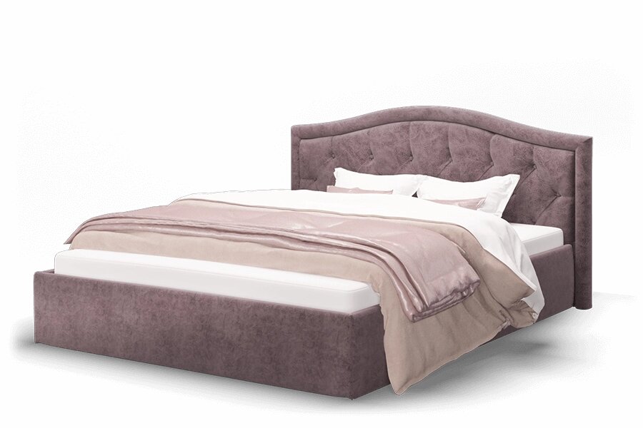 Кровать Элен 1400 ткань ROCK 12/серо-фиолетовый от компании Мебельный магазин ГОССА - фото 1