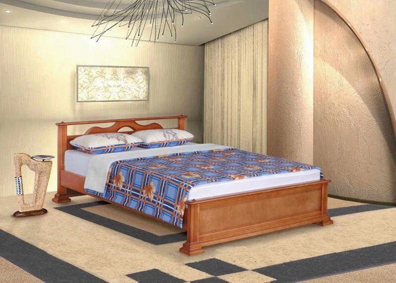 Кровать из массива Лотос 1 от компании Мебельный магазин ГОССА - фото 1