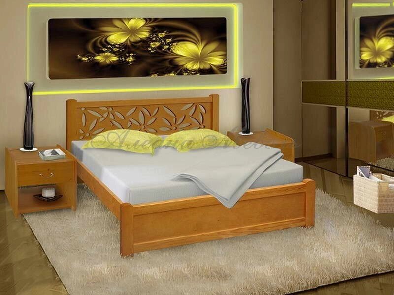 Кровать из массива Маргарита от компании Мебельный магазин ГОССА - фото 1