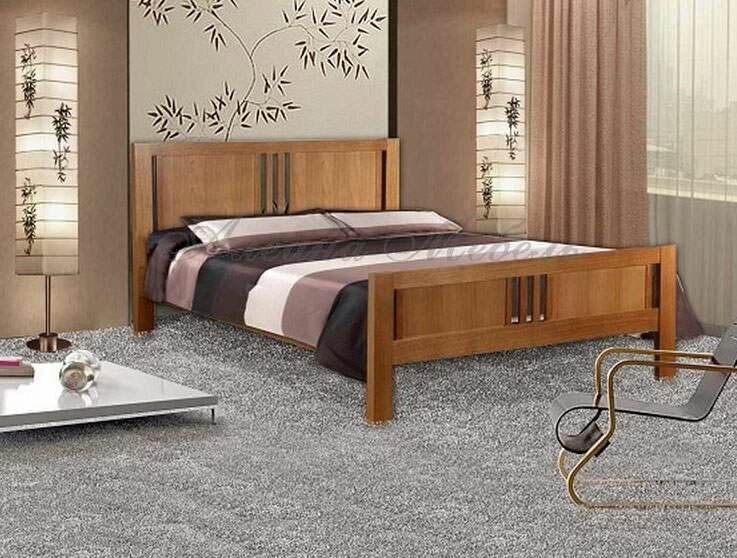 Кровать из массива Марика от компании Мебельный магазин ГОССА - фото 1