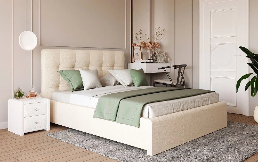 Кровать Касабланка с латами, без матраса 140х200 Найс Беж от компании Мебельный магазин ГОССА - фото 1