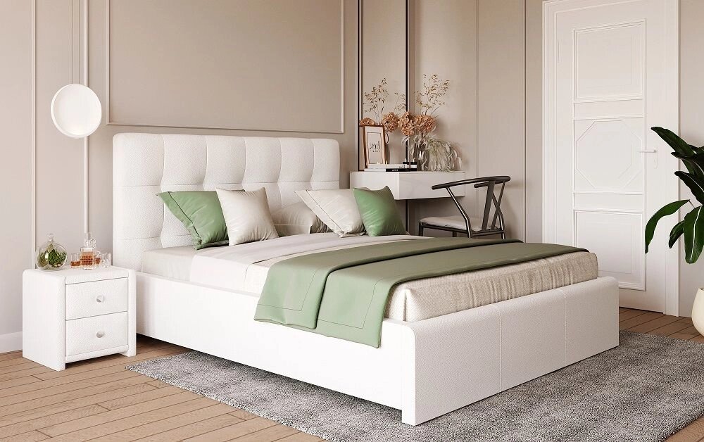 Кровать Касабланка с латами, без матраса 160х200 Найс Вайт от компании Мебельный магазин ГОССА - фото 1