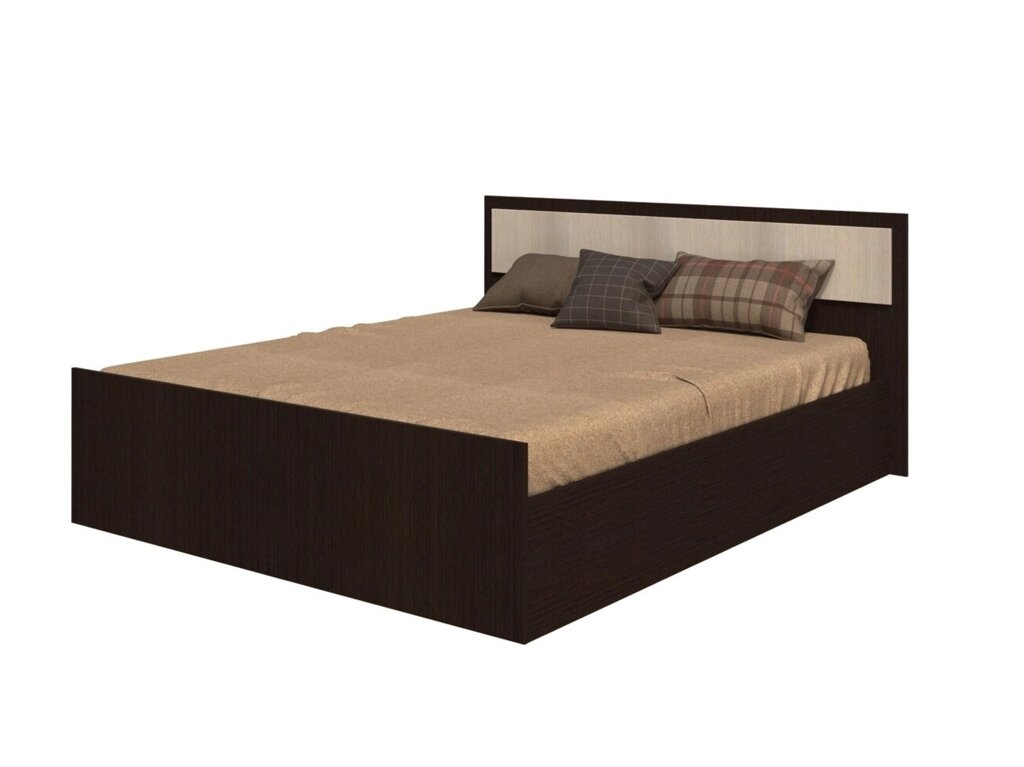 Кровать на 1400 с настилом ЛДСП, без матраса Фиеста, венге от компании Мебельный магазин ГОССА - фото 1