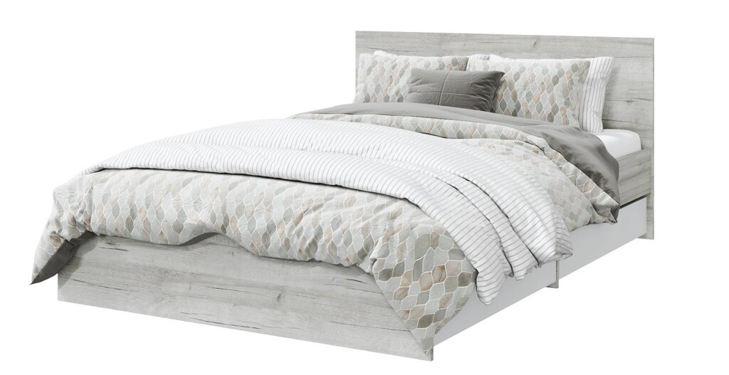 Кровать с латами и ящиками Лори 140х200, дуб серый от компании Мебельный магазин ГОССА - фото 1